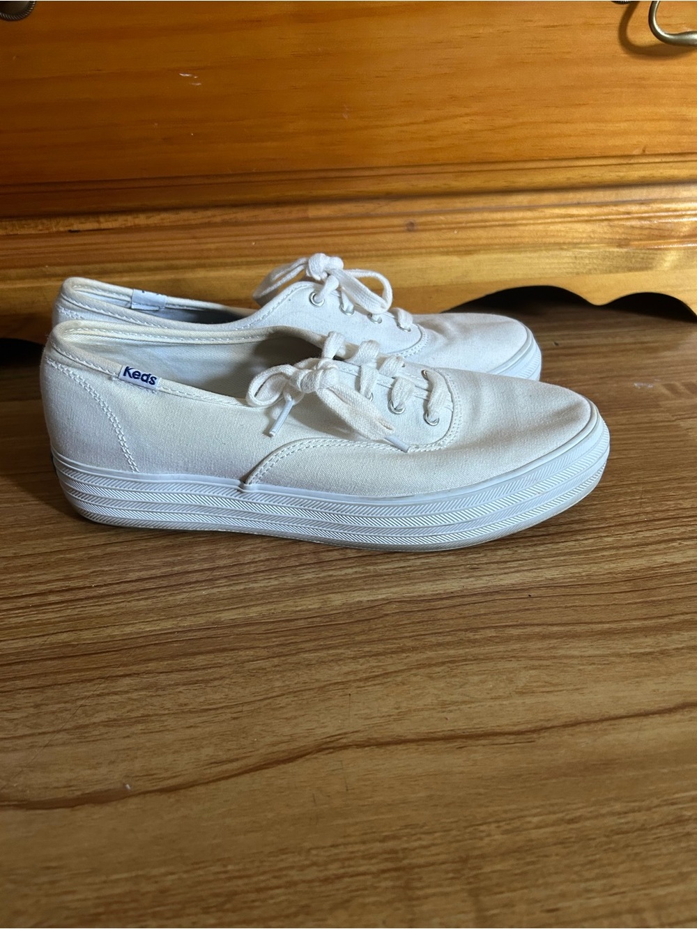 Keds White Canvas Lace-Up Sneakers - Picture 2 of 7